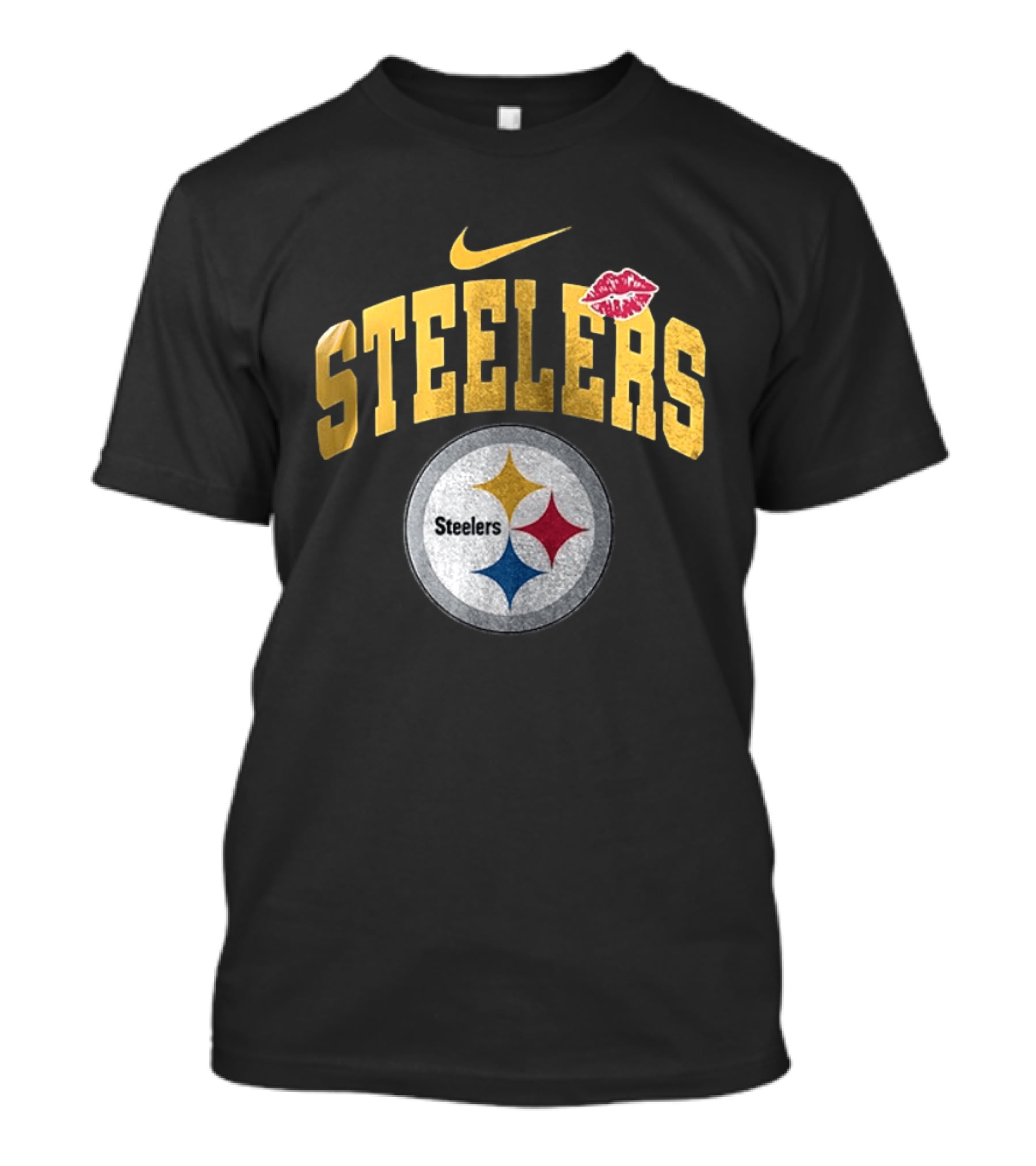Pittsburgh Steelers Nike Makeup Artist Logo With Lip Print T-Shirt