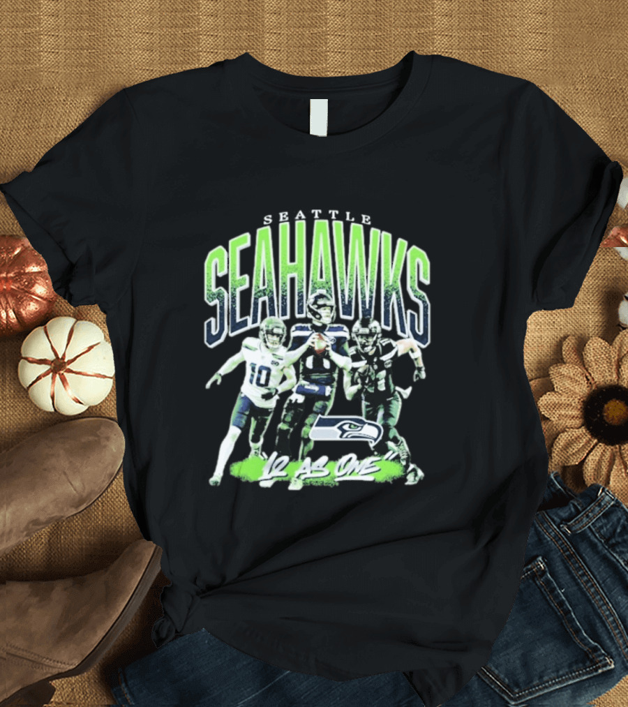 Seattle Seahawks 12 As One Nike Black Loose Crewneck T-Shirt