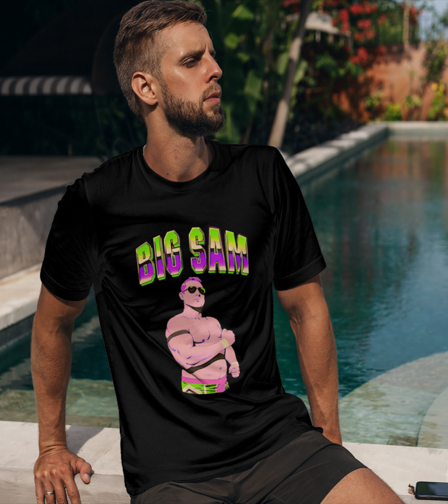 Big Sam Neon Aviators And Attitude Wrestling T-Shirt