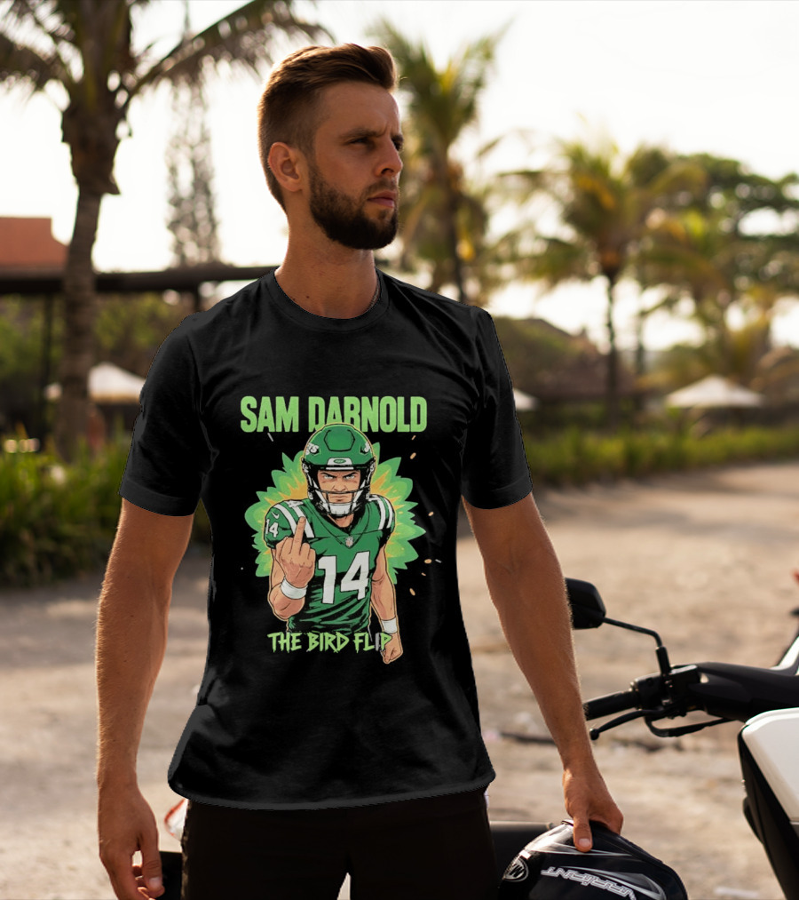 Sam Darnold The Bird Flip Football Gesture T-Shirt