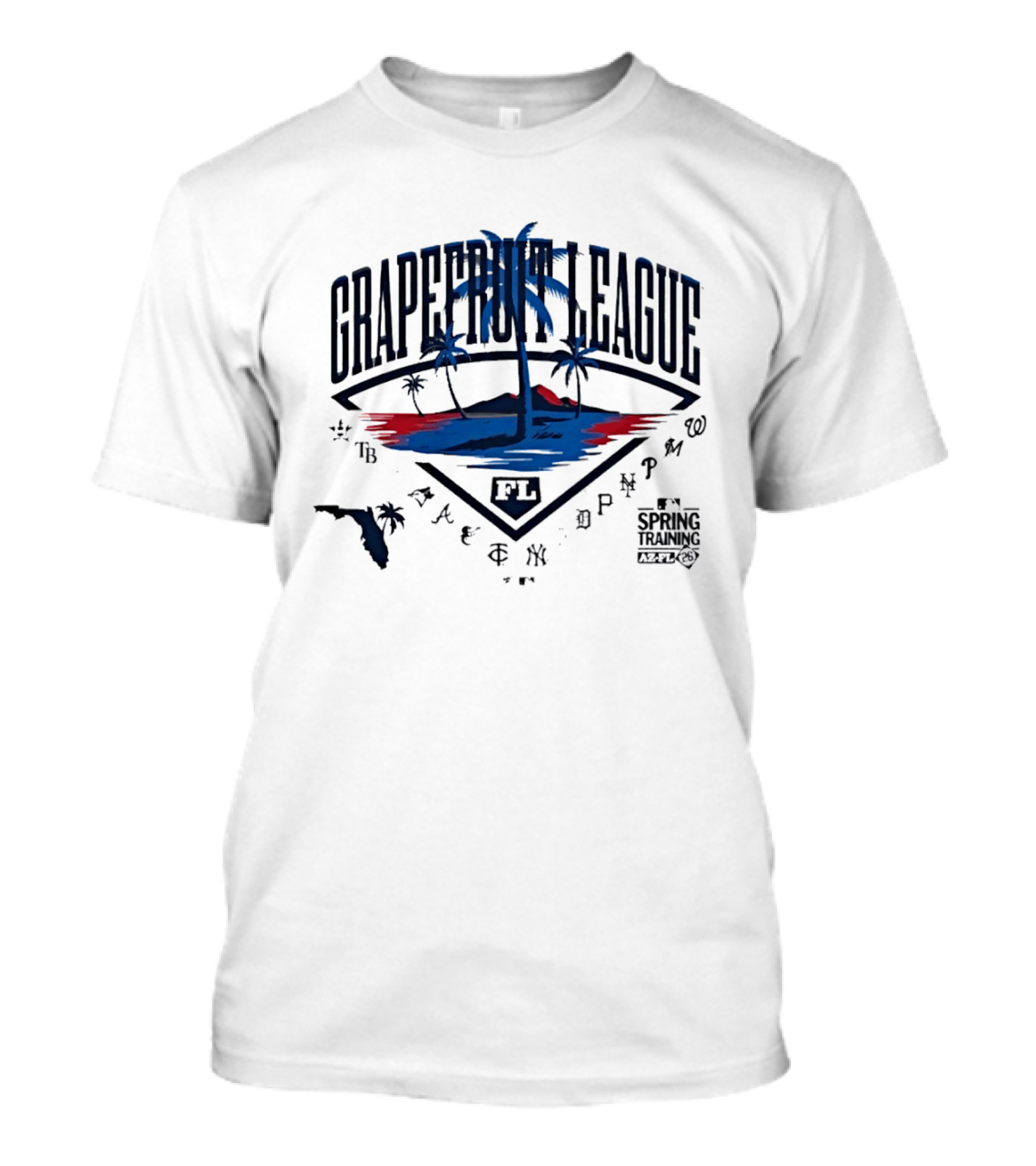 2026 Spring Training Grapefruit League Florida Baseball MLB Teams Palm Trees Tampa Miami T-Shirt
