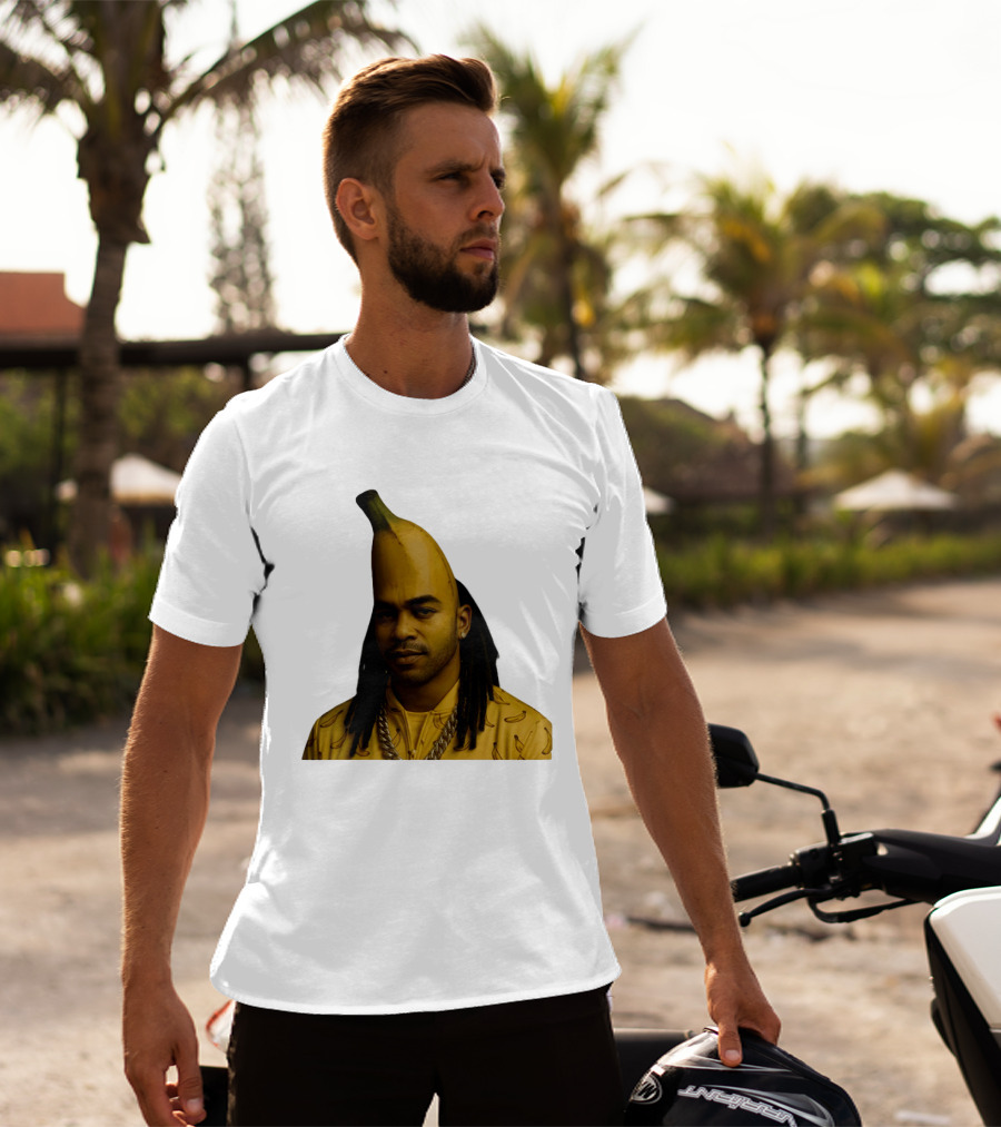 Banana Santana Face Head Banana Man With Dreadlocks And Chain T-Shirt