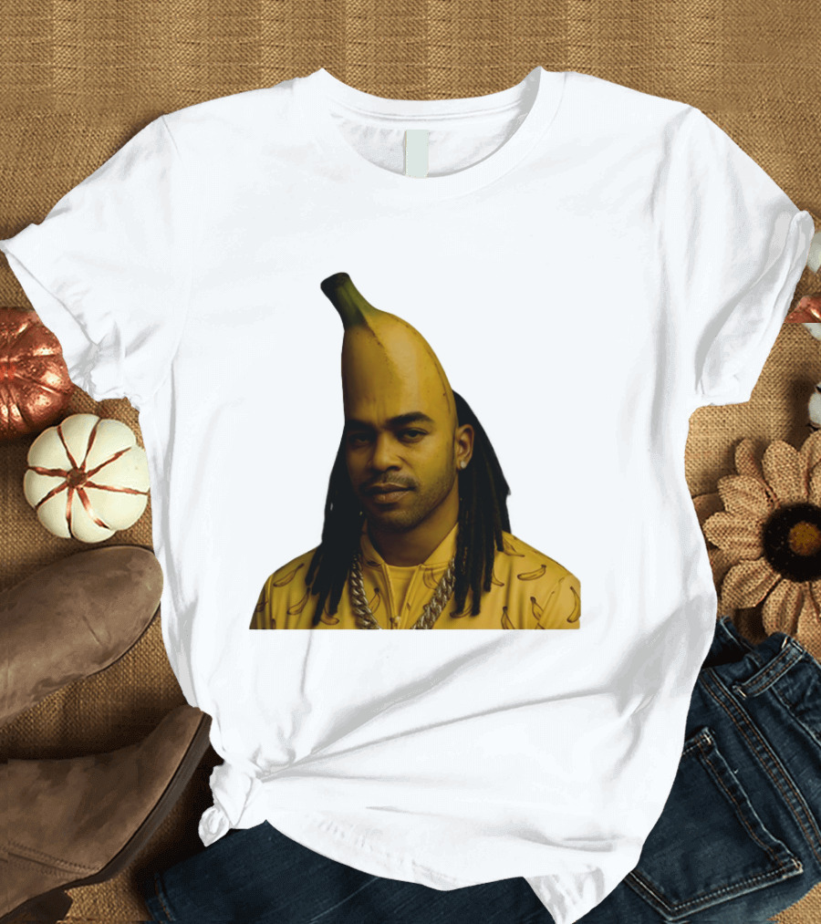 Banana Santana Face Head Banana Man With Dreadlocks And Chain T-Shirt