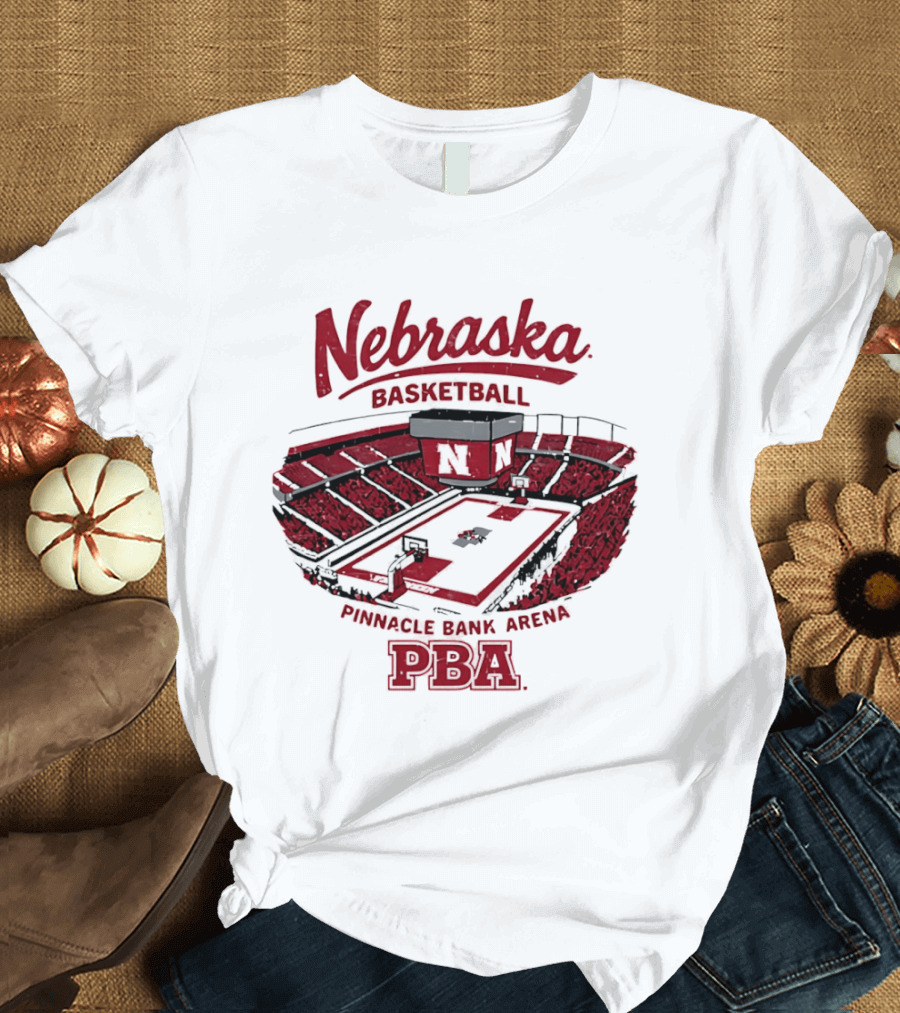 Nebraska Basketball Pinnacle Bank Arena PBA Cornhuskers T-Shirt