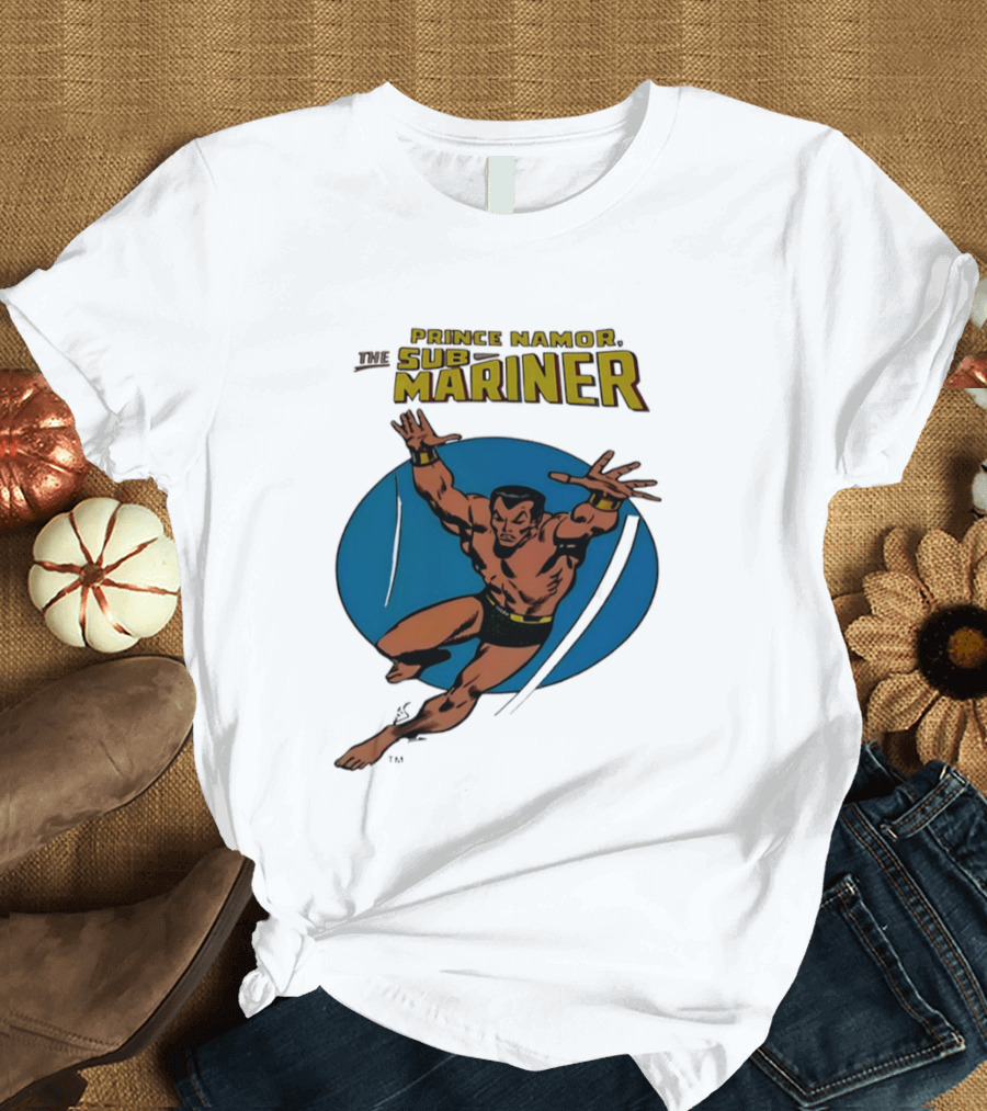 Prince Namor The Sub Mariner Iconic Comic Character Retro Dive T-Shirt