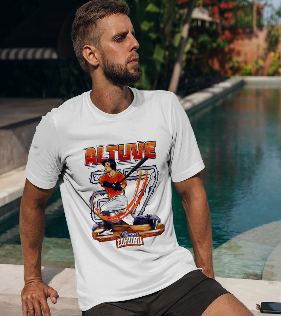 Altuve 27 Planet Euphoria Houston Astros Hand Drawn T-Shirt
