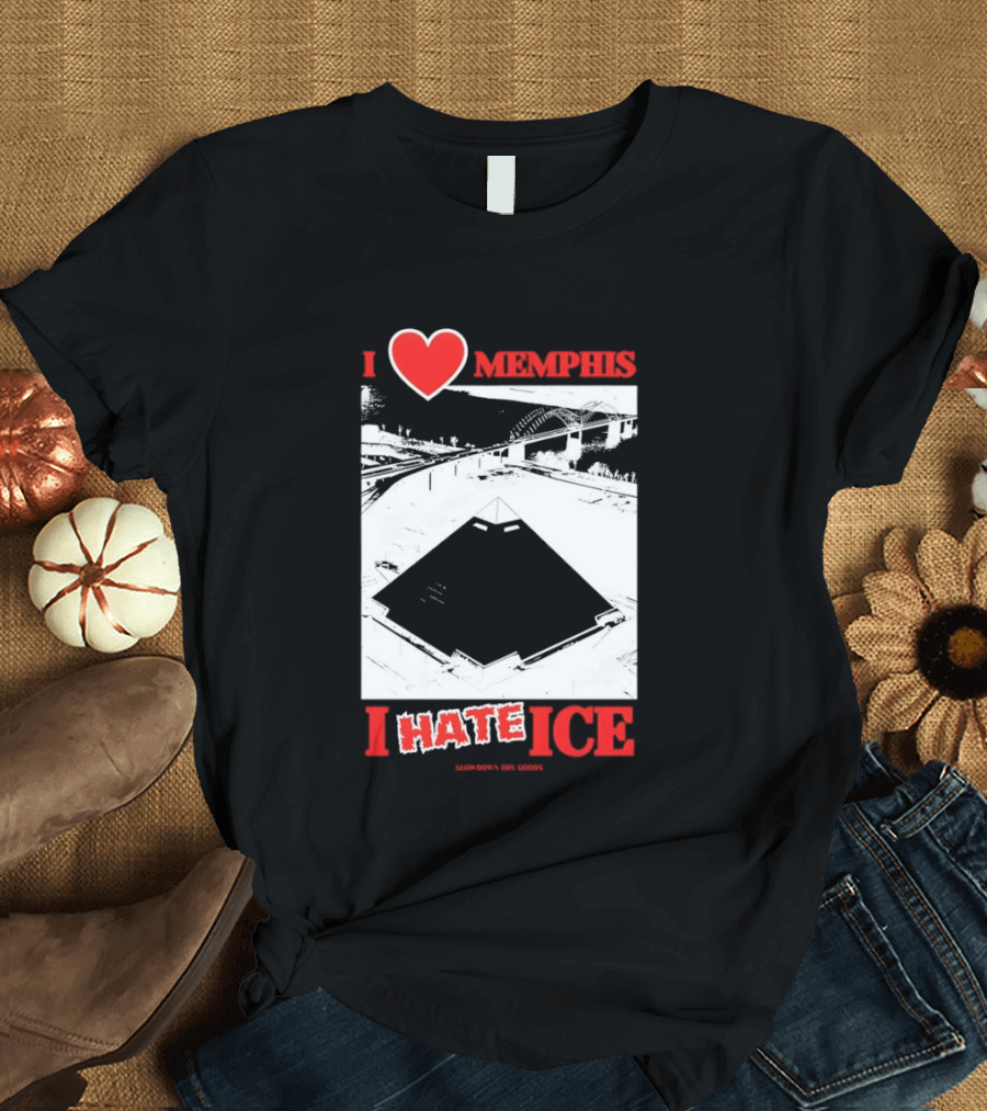 I Love Memphis I Hate Ice Slowdown Dry Goods Pyramid T-Shirt