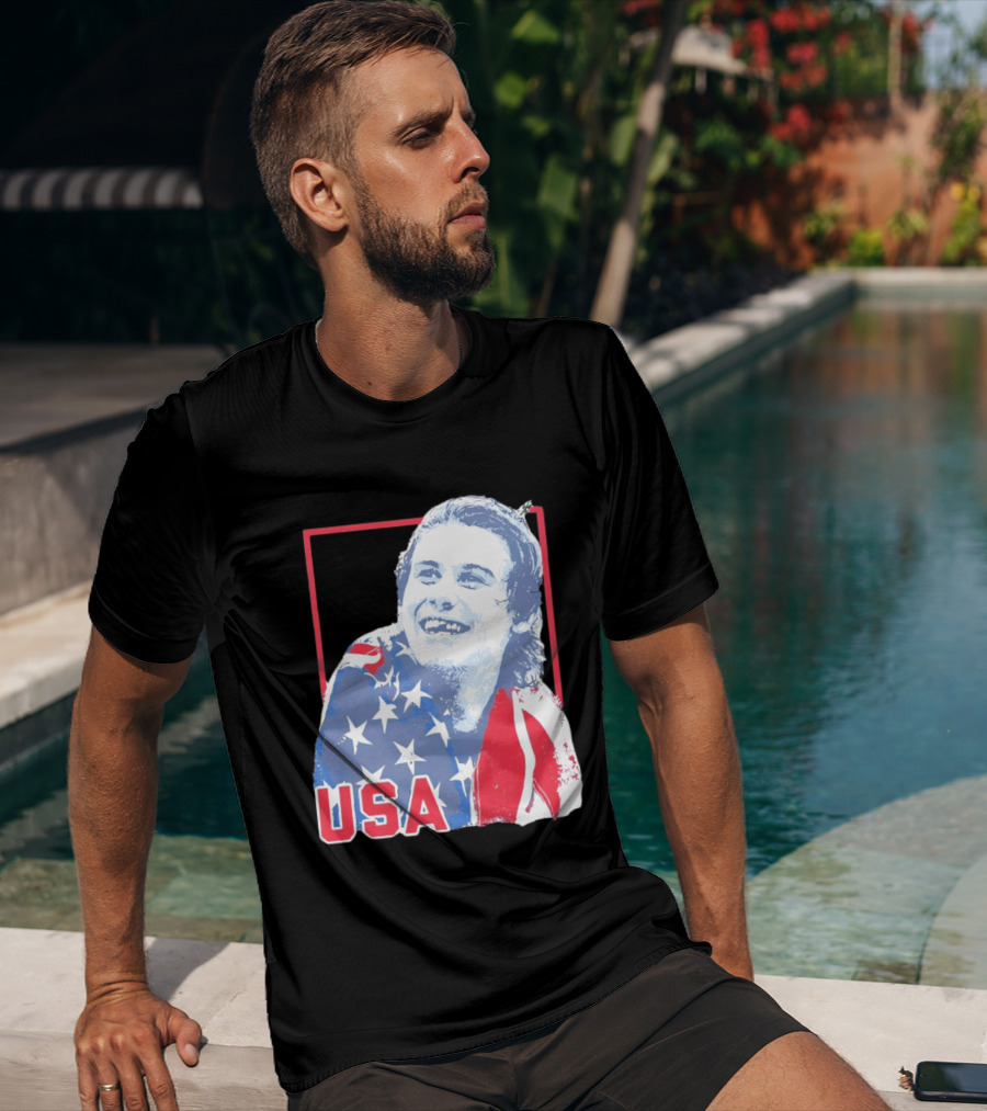 Jack Hughes USA Flag 2026 Hockey T-Shirt