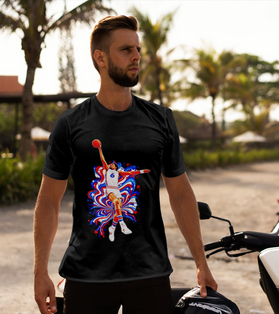 Philadelphia 76ers Julius Erving Dr. J Phunkadelic Slam Dunk T-Shirt