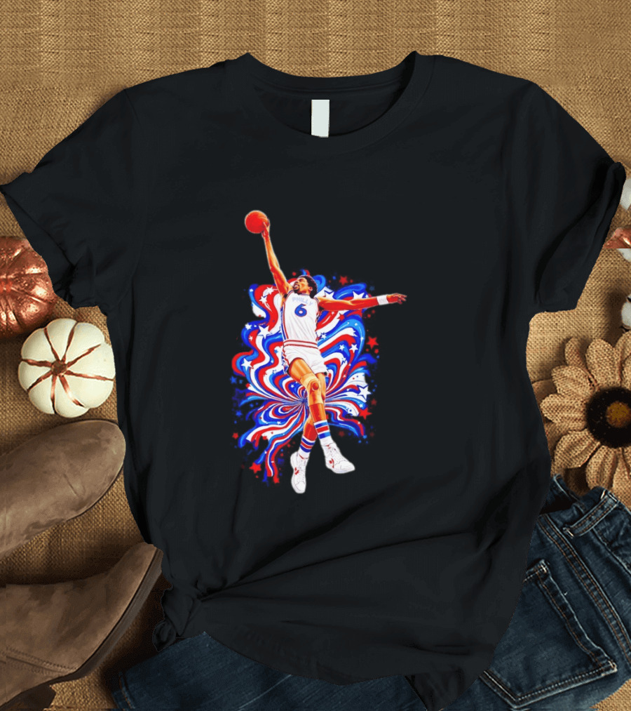 Philadelphia 76ers Julius Erving Dr. J Phunkadelic Slam Dunk T-Shirt
