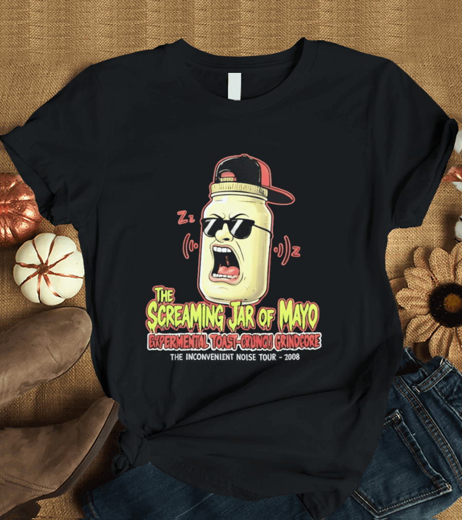 The Screaming Jar Of Mayo Experimental Toast Crunch Grindcore The Inconvenient Noise Tour 2008 T-Shirt