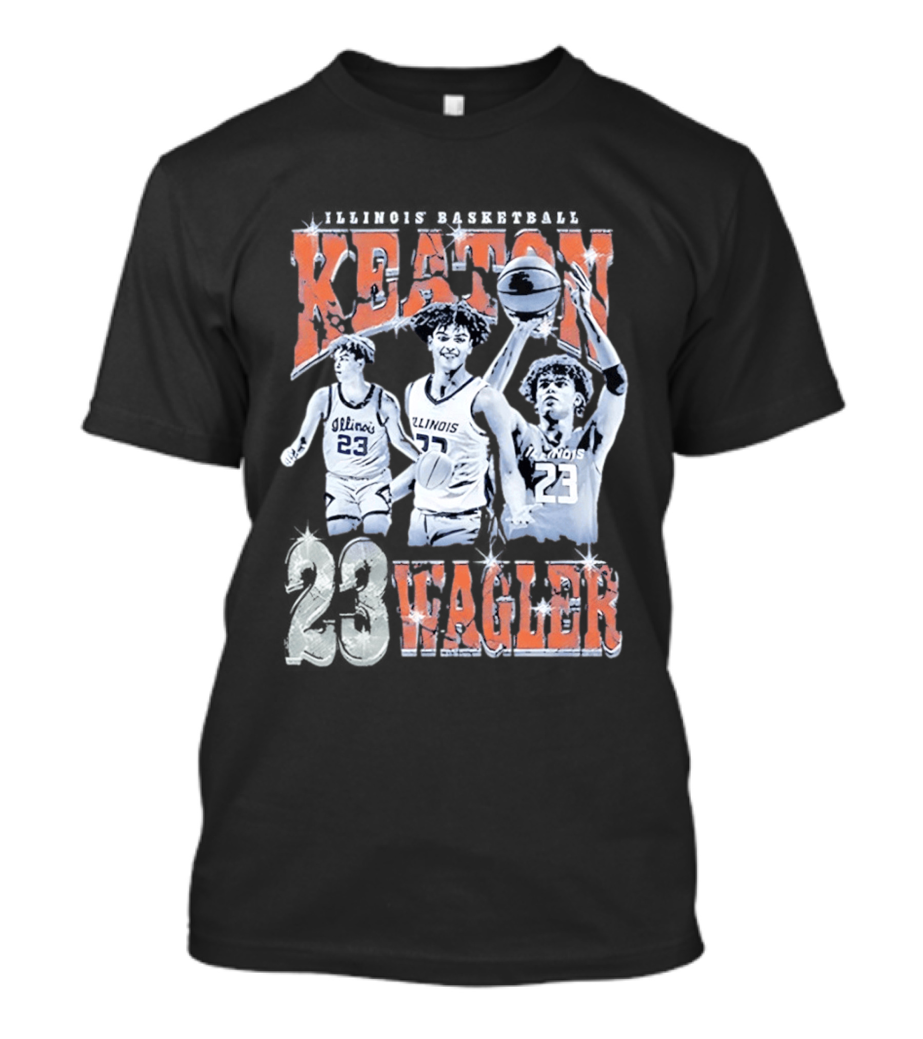 Keaton Wagler 23 Illinois Basketball Team Player Action Scenes T-Shirt