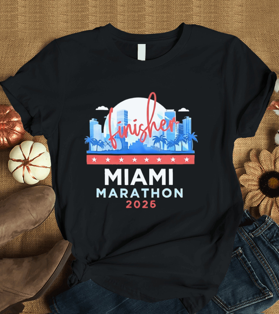 Finisher Miami Marathon 2026 City Skyline Florida T-Shirt