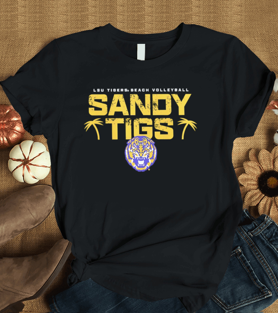 LSU Tigers Beach Volleyball Sandy Tigs T-Shirt