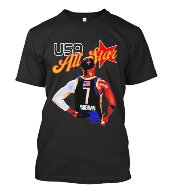 USA All Star 7 Brown Jersey 5X Champion JB T-Shirt