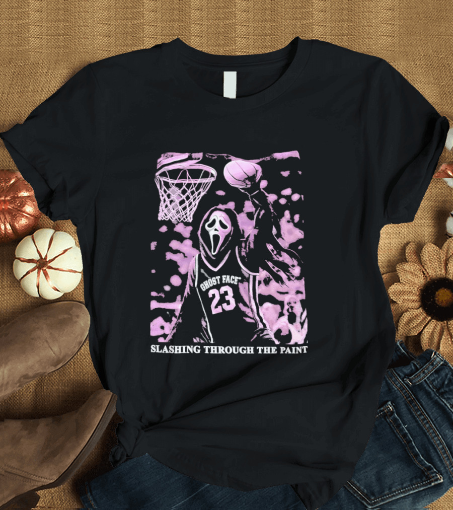 Ghost Face 23 Dunking Basketball Slashing Through The Paint T-Shirt