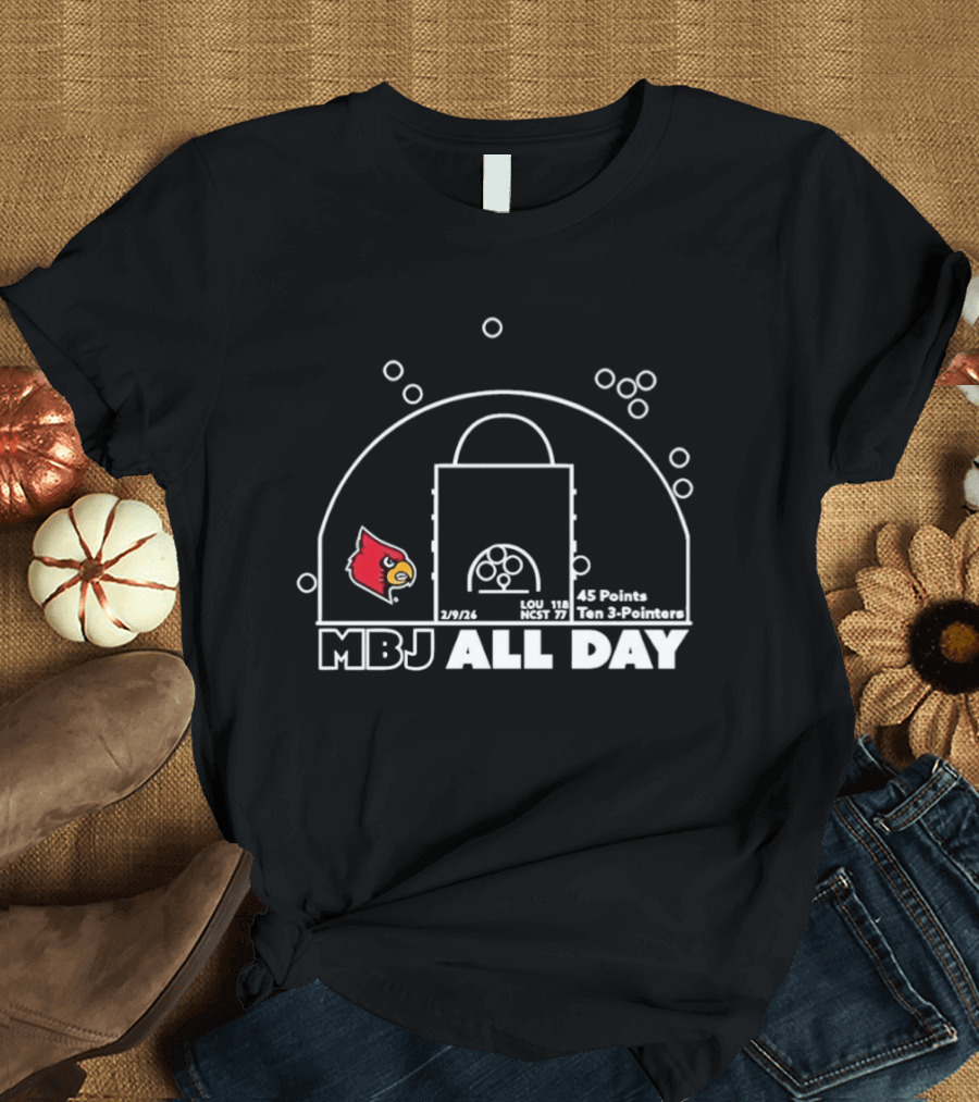 Louisville Cardinals MBJ All Day Basketball 45 Points 2026 Reclassified T-Shirt