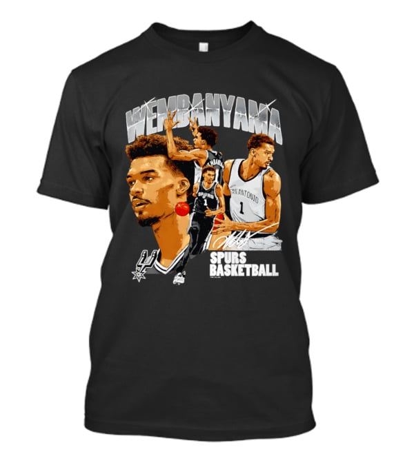 Wembanyama Spurs Basketball San Antonio Player Collage T-Shirt