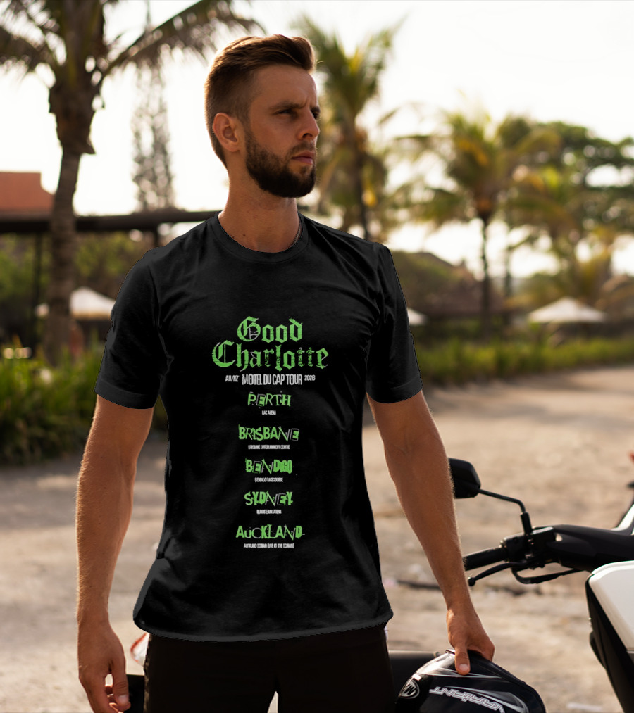 Good Charlotte Motel Du Cap Tour 2026 Perth Brisbane Bendigo Sydney Auckland T-Shirt