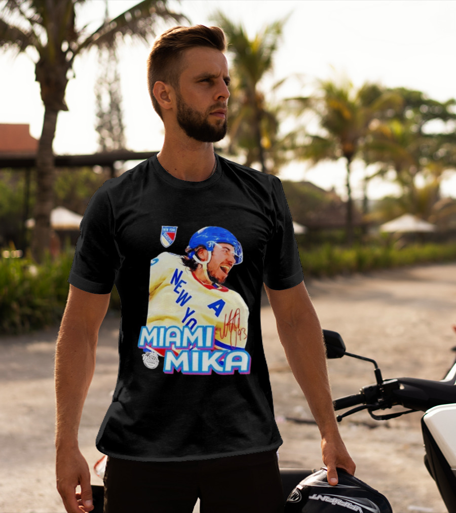 New York Rangers Mika Zibanejad Miami Mika 93 T-Shirt