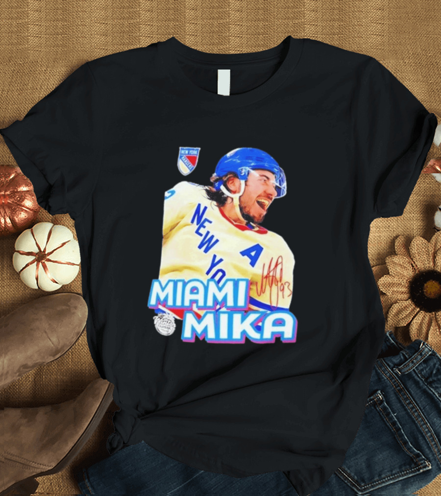 New York Rangers Mika Zibanejad Miami Mika 93 T-Shirt