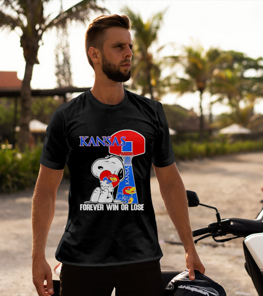 Kansas Jayhawks Basketball Snoopy Forever Win Or Lose T-Shirt