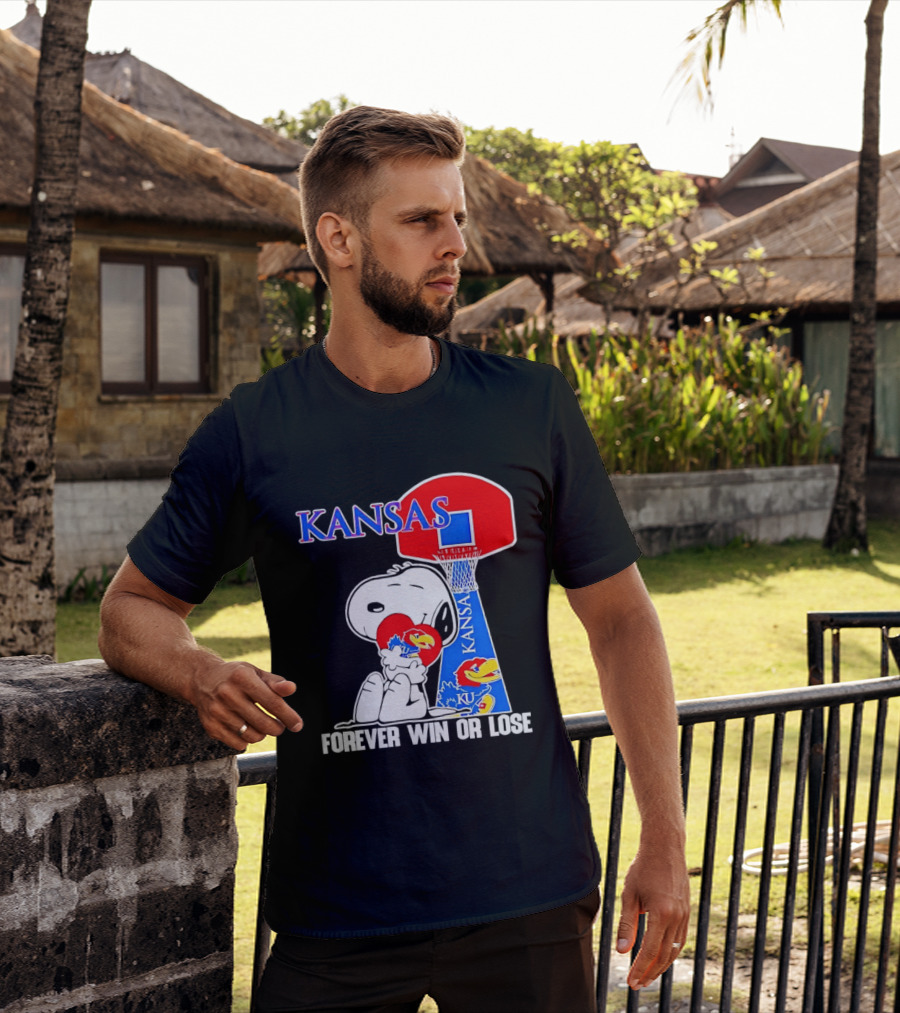 Kansas Jayhawks Basketball Snoopy Forever Win Or Lose T-Shirt