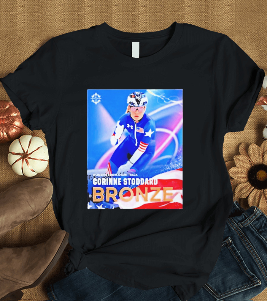 Womens 1500m Short Track Corinne Stoddard Bronze Milan Cortina 2026 T-Shirt