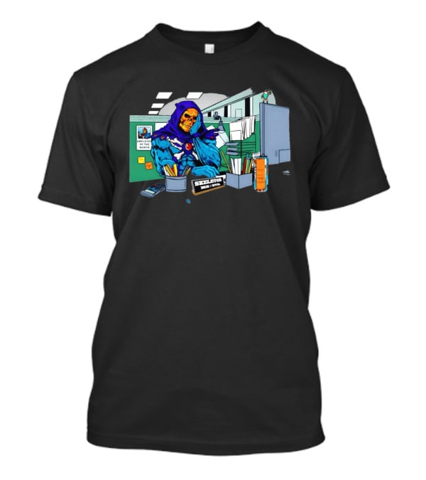 Skeletor Employee Of The Month Frustration In Office Cubicle Retro Humor T-Shirt