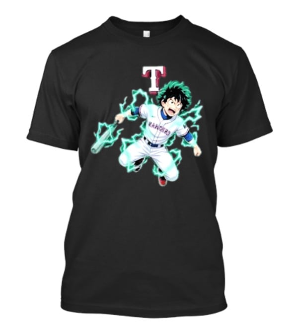 Deku My Hero Academia 2026 Texas Rangers MLB Collaboration Anime T-Shirt