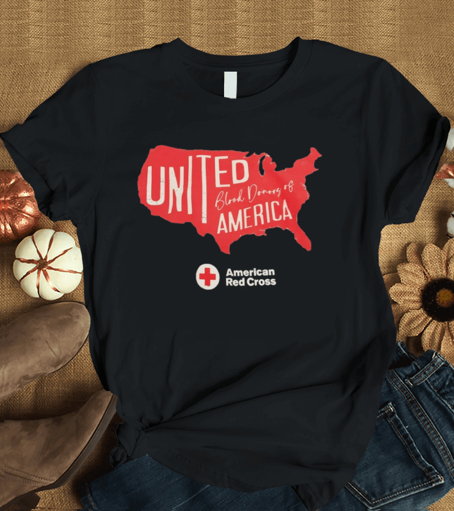 United Blood Donors Of America Map Red Cross Collaboration T-Shirt