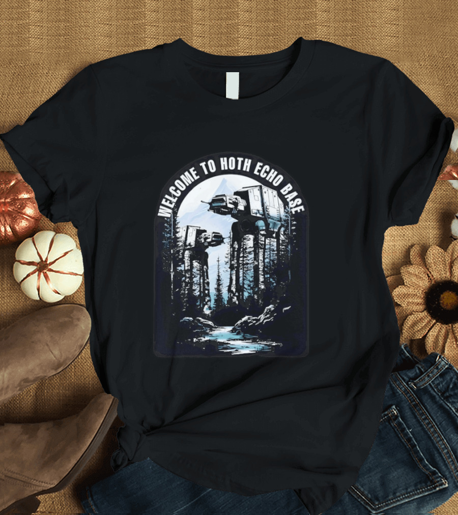 Welcome To Hoth Echo Base AT AT Walkers Forest Scene T-Shirt