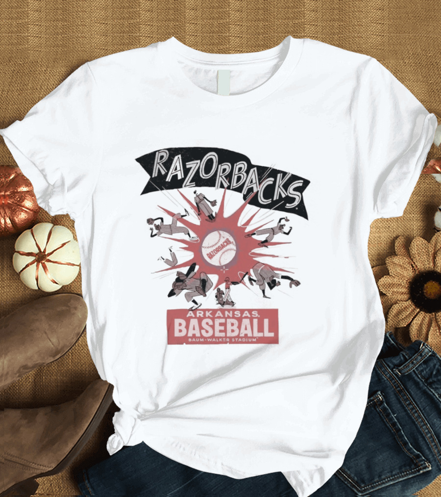 Razorbacks Arkansas Baseball The Strike Baum Walker Stadium T-Shirt