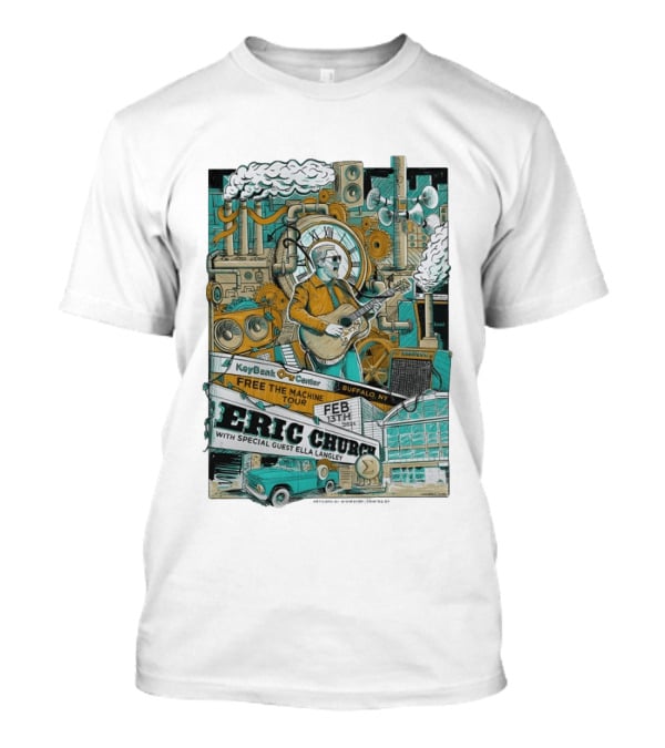 Eric Church Free The Machine Tour 2026 KeyBank Center Buffalo NY Feb 13 With Special Guest Ella Langley T-Shirt