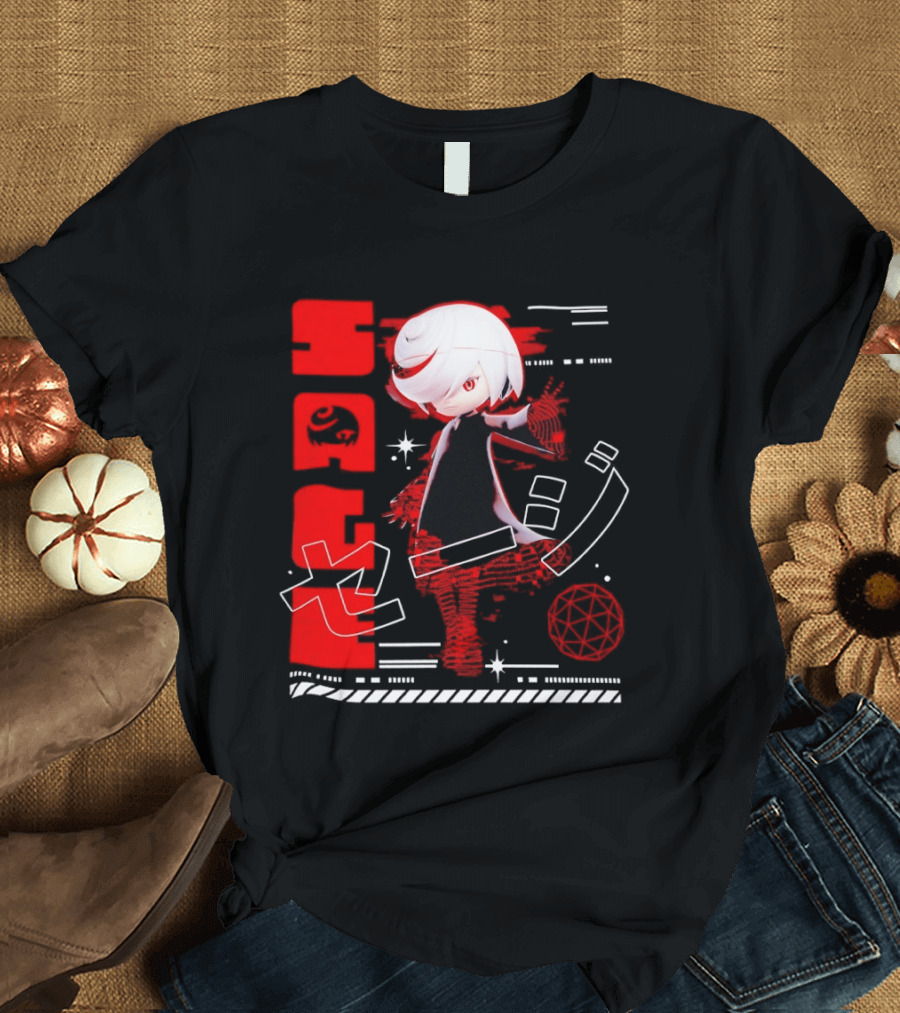 Sage Frontiers Character Illustration With Bold Red T-Shirt