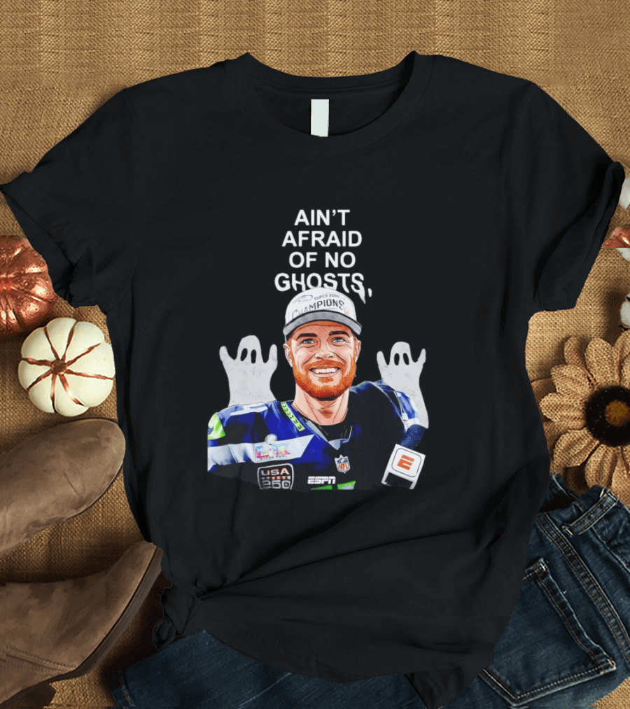 Ain't Afraid Of No Ghosts Seattle Super Bowl Champions ESPN NFL T-Shirt