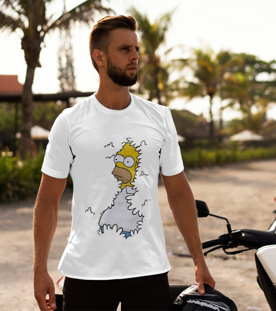 The Simpsons Homer Disappearing Into Bushes Meme T-Shirt