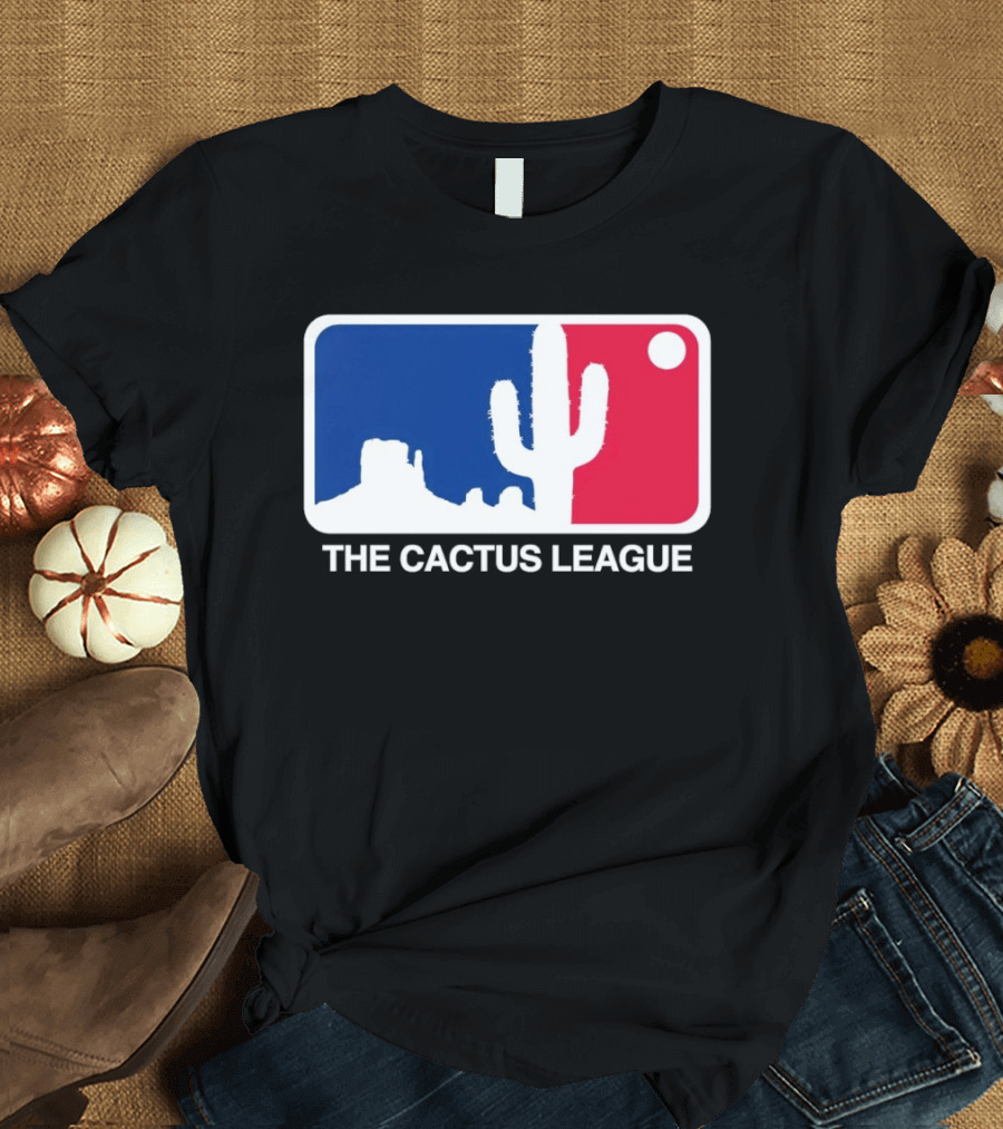 The Cactus League Baseball Logo Desert Cactus And Mesa Sun T-Shirt