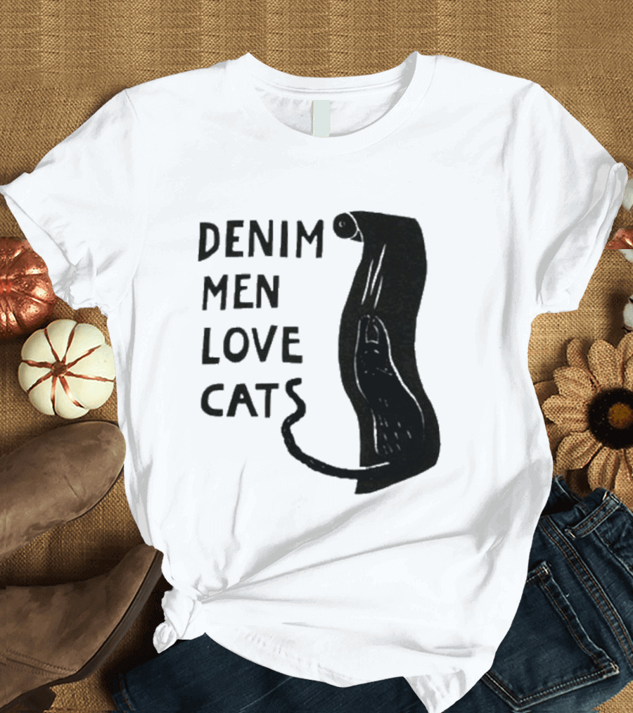 Denim Men Love Cats Feline T-Shirt