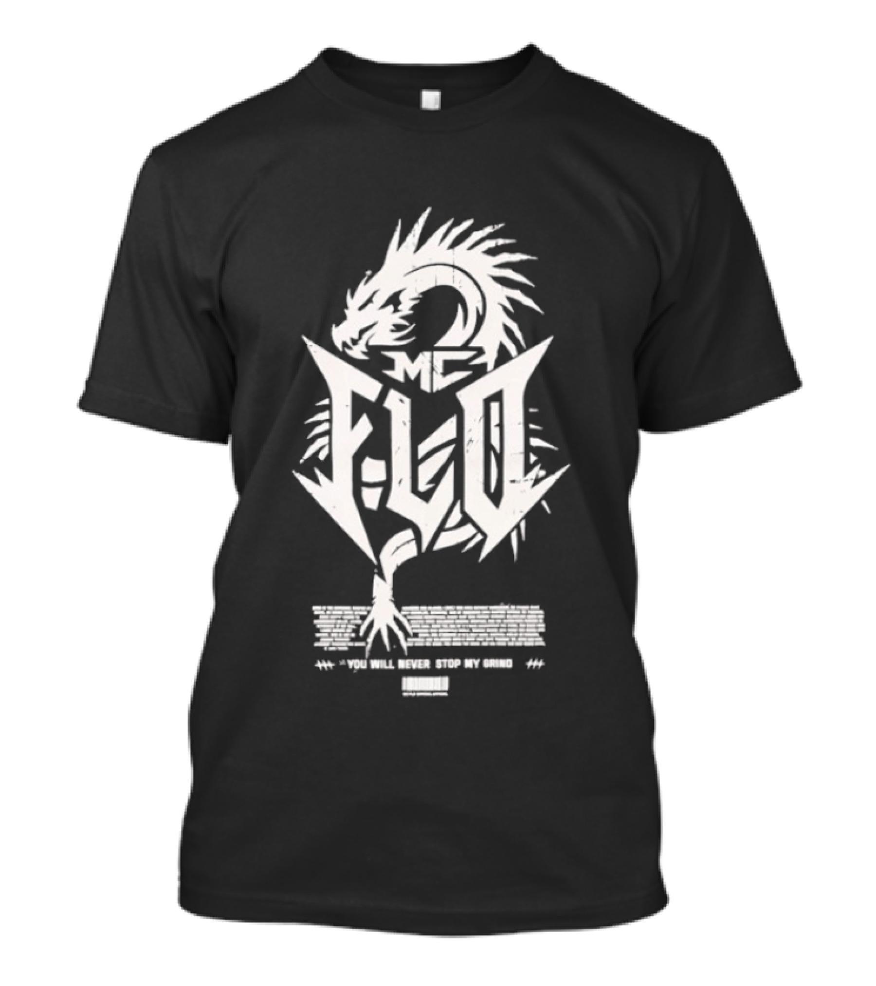 MC Flo Dragon Emblem Never Stop Grind Determination T-Shirt