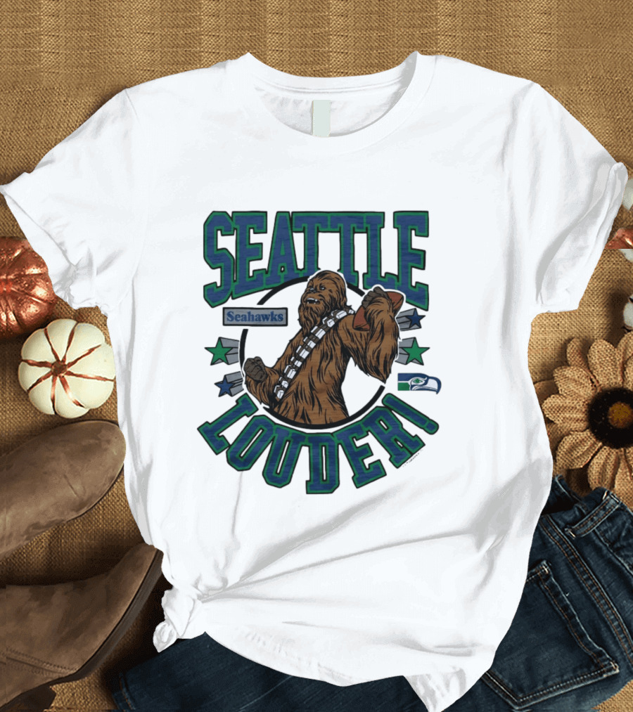 Seattle Seahawks Louder Star Wars Chewbacca T-Shirt