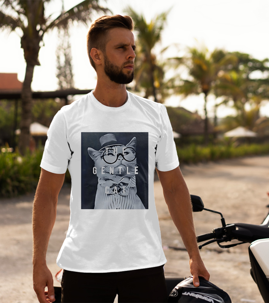 The Gentle Cat With Glasses And Top Hat T-Shirt