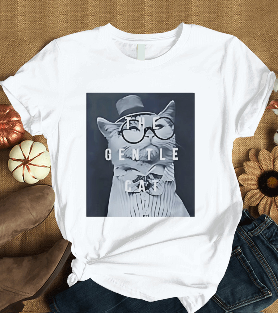 The Gentle Cat With Glasses And Top Hat T-Shirt