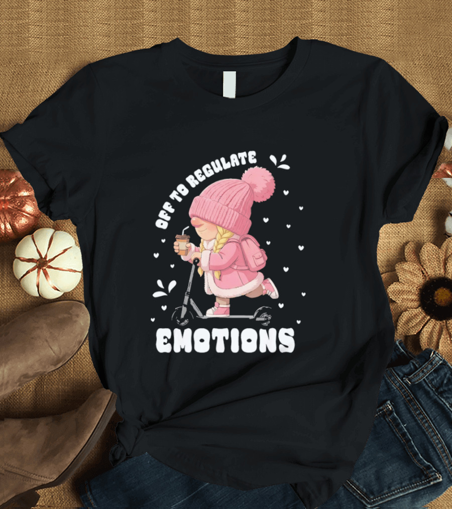Off To Regulate Emotions Gnome Cozy Scooter Counselor T-Shirt
