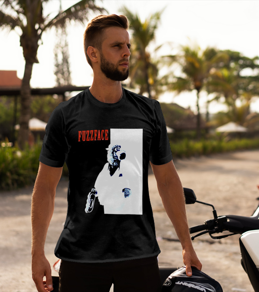 Fuzz Face Muppet Holding Hair Dryer T-Shirt