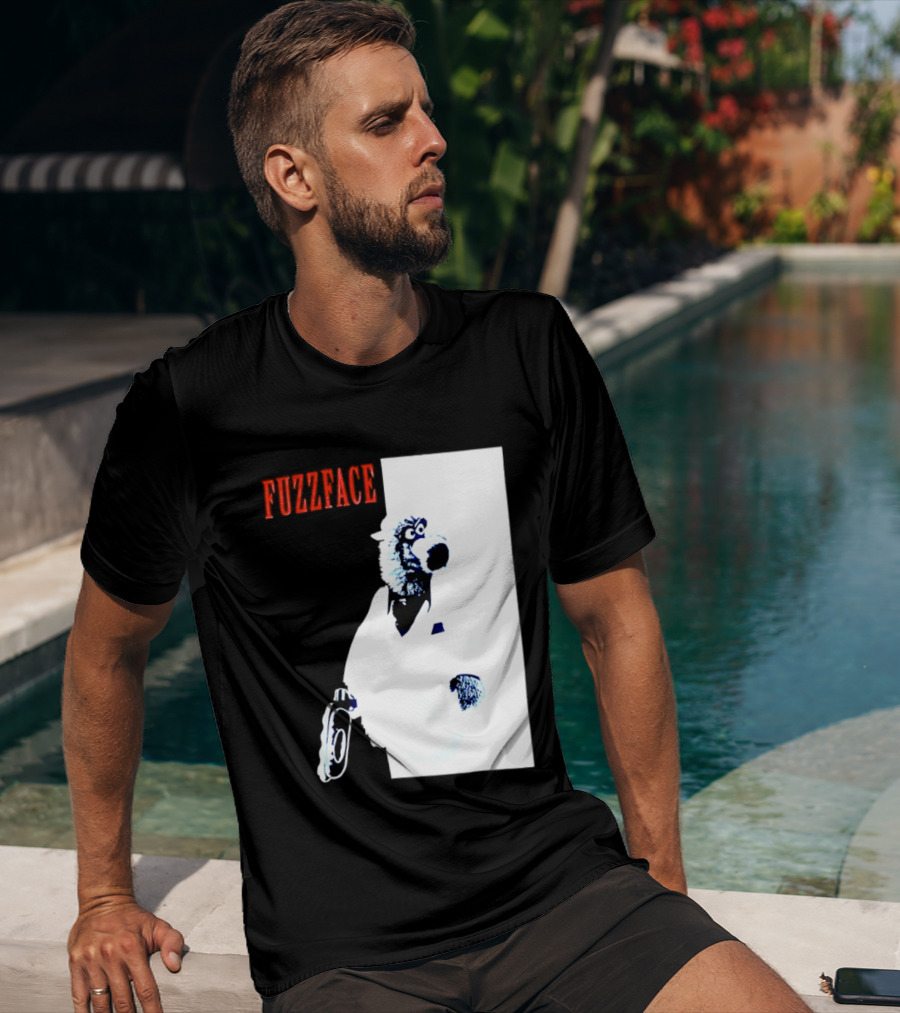 Fuzz Face Muppet Holding Hair Dryer T-Shirt