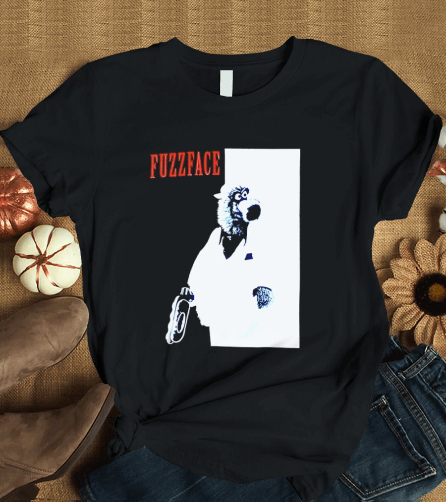 Fuzz Face Muppet Holding Hair Dryer T-Shirt