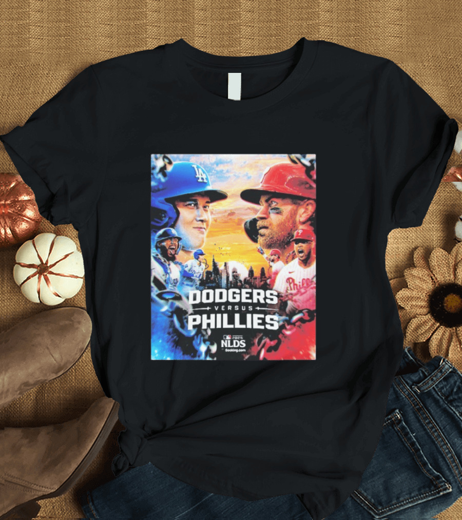 Los Angeles Dodgers Versus Philadelphia Phillies 2025 MLB NLDS Epic Showdown T-Shirt
