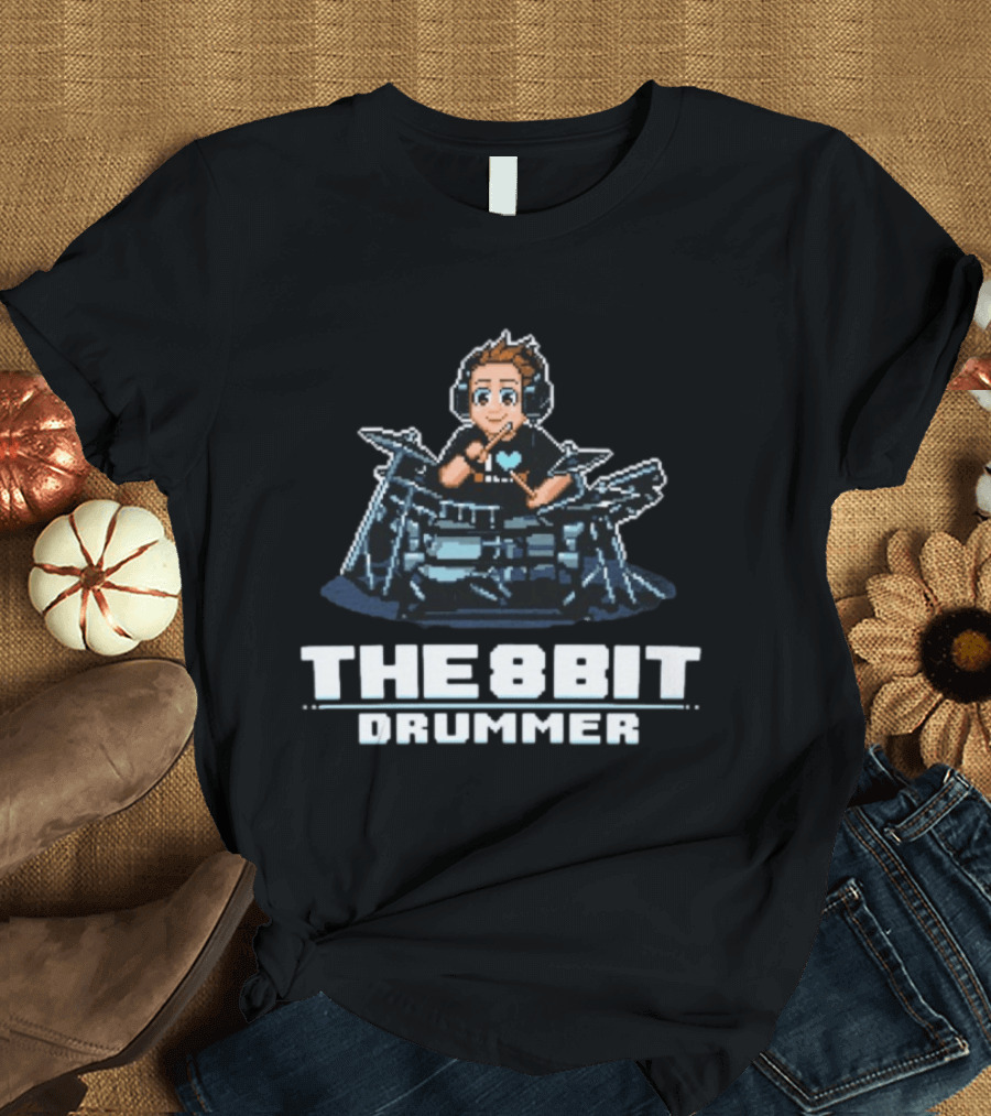 The8BitDrummer Pixel Art Music 16Bit Gamer T-Shirt