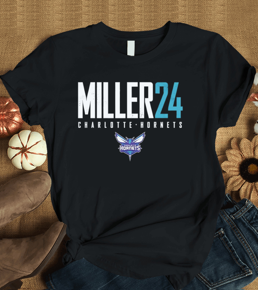 Miller 24 Charlotte Hornets Basketball T-Shirt